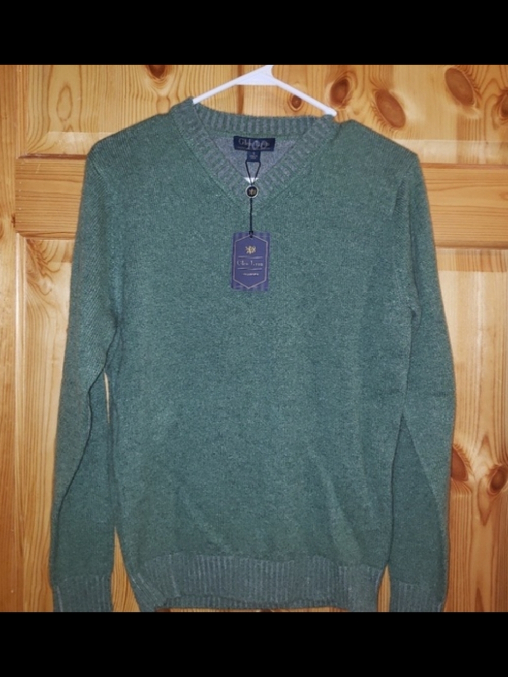 G.H. Bass & Co. Men's V-Neck Sweater in Teal Green